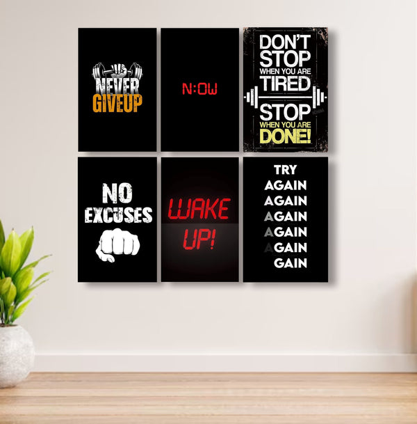 Set Of 6 Motivational Art Wooden Frames
